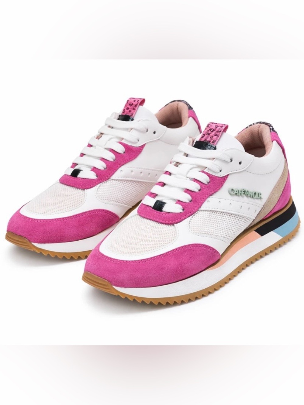 CafeNoir leather and Suede-Trim Women’s Sneakers